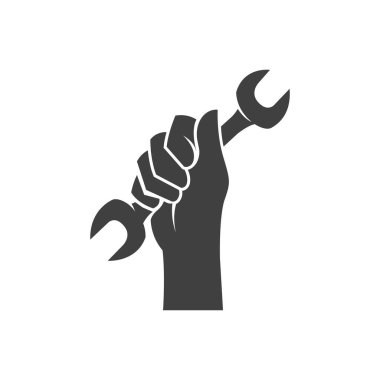 El aletleri simgeleri siyah beyaz. Otomotiv araç bakım servisi. Vektör illüstrasyonları.