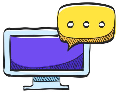 Renk çiziminde simge kullan. E-öğrenim internet üniversite öğrenim mesafesi bağlantısı