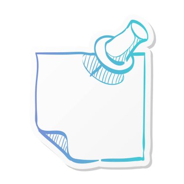 Yapışkan not simgesi, etiket rengi tarzında. Hatırlatma takvimi mesaj takım çalışması ofis malzemeleri