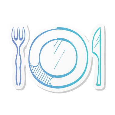 Etiket renginde bulaşık simgesi. Kaşık çatal akşam yemeği akşam yemeği kahvaltı
