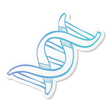 Yapıştırma renk tarzında DNA iplikleri simgesi. Bilim biyolojisi vücut kromozomu merdivenleri