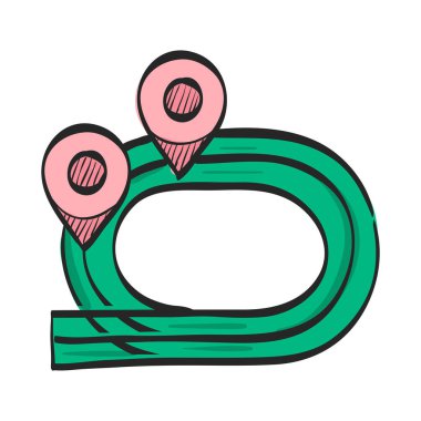 Renk çiziminde koşan alan simgesi. Spor müsabakası atlet yarışı