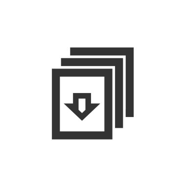 Kalın çizgi biçiminde çoklu indirme ok simgesi. Siyah ve beyaz tek renkli vektör çizimi.