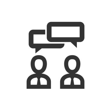 Takım çalışması ikonu kalın hatlı. Siyah ve beyaz tek renkli vektör çizimi.