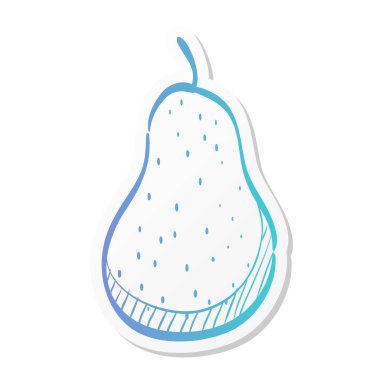 Çıkartma renk şeklinde armut simgesi. Yiyecek, meyve, vitamin, diyet.