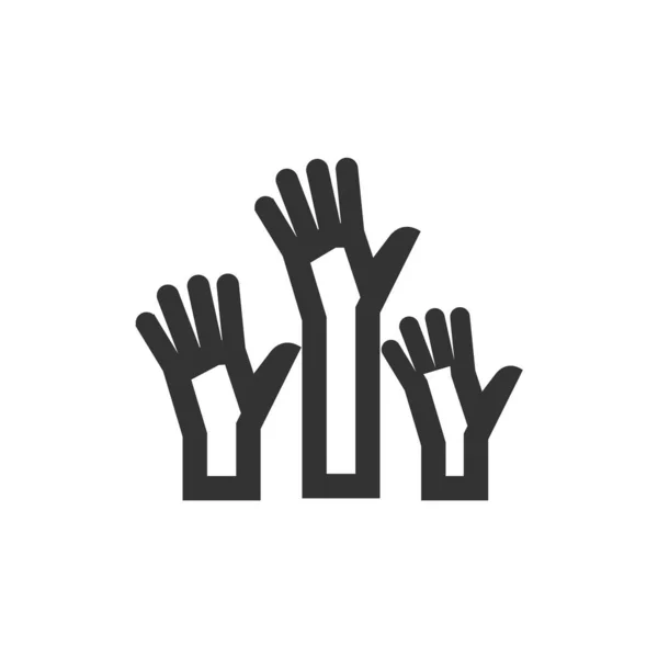 Ícone Mãos Estilo Contorno Grosso Ilustração Vetorial Monocromática Preto Branco — Vetor de Stock