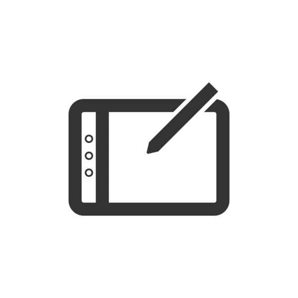 Zeichnen Tablet Symbol Dicken Umriss Stil Schwarz Weiße Monochrome Vektorillustration — Stockvektor