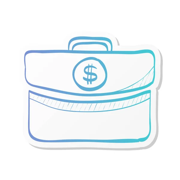 Briefcase Icoon Sticker Kleur Stijl Reisbijeenkomst Kantoorbenodigdheden — Stockvector