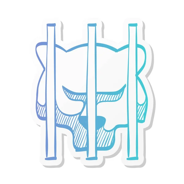 Icône Animal Cage Dans Style Couleur Autocollant Ours Carnivore Mammifère — Image vectorielle