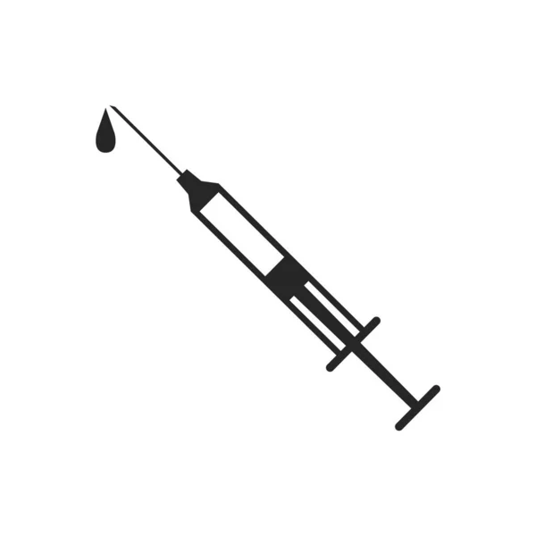 Syringe Icon Black White Medical Vector Illustration — Stock Vector