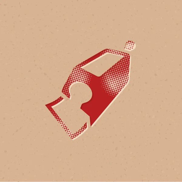 Icono Dispensador Cartas Estilo Semitono Grunge Fondo Vector Ilustración — Archivo Imágenes Vectoriales