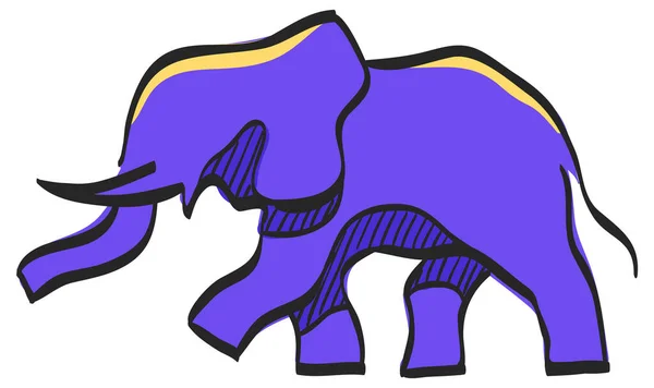 Ikona Słonia Kolorowym Rysunku Ssak Zoo Zwierzę Rodzina Dżungla Safari — Wektor stockowy