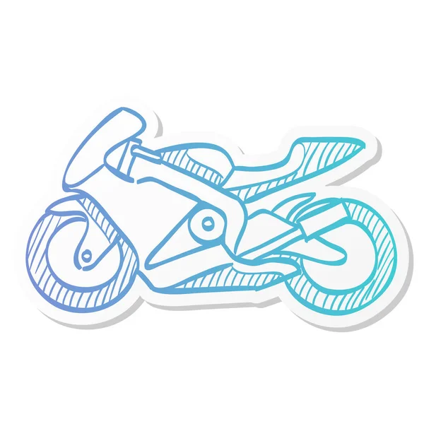 Icône Moto Dans Style Couleur Autocollant Sport Vitesse Course — Image vectorielle