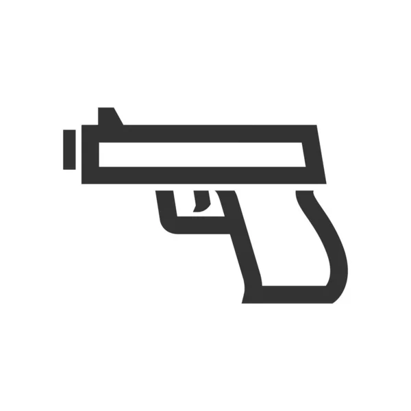 Icono Arma Brazo Estilo Contorno Grueso Ilustración Vectorial Monocromática Blanco — Vector de stock