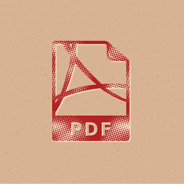 Icône Format Fichier Document Portable Demi Teinte Illustration Vectorielle Fond — Image vectorielle
