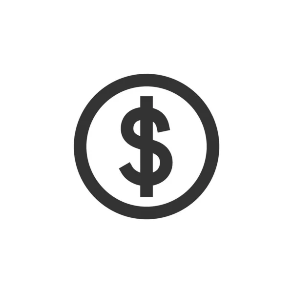 Κέρμα Εικονίδιο Χρήματα Παχύ Περίγραμμα Στυλ Ασπρόμαυρη Μονόχρωμη Διανυσματική Απεικόνιση — Διανυσματικό Αρχείο