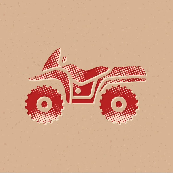 Geländewagen Ikone Halbton Stil Grunge Hintergrund Vektor Illustration — Stockvektor