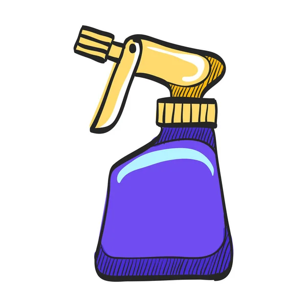 Sprayer Fles Pictogram Kleur Tekening Tuinieren Waswater Vloeistofontharder — Stockvector