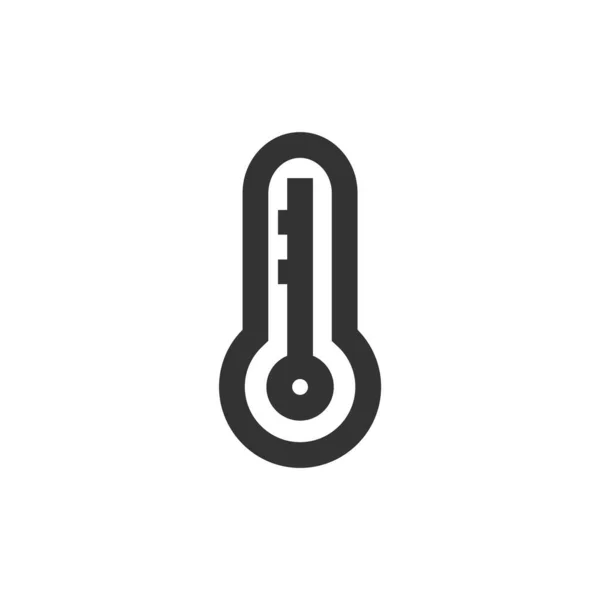Thermometer Icoon Dikke Omtrek Stijl Zwart Wit Monochrome Vector Illustratie — Stockvector