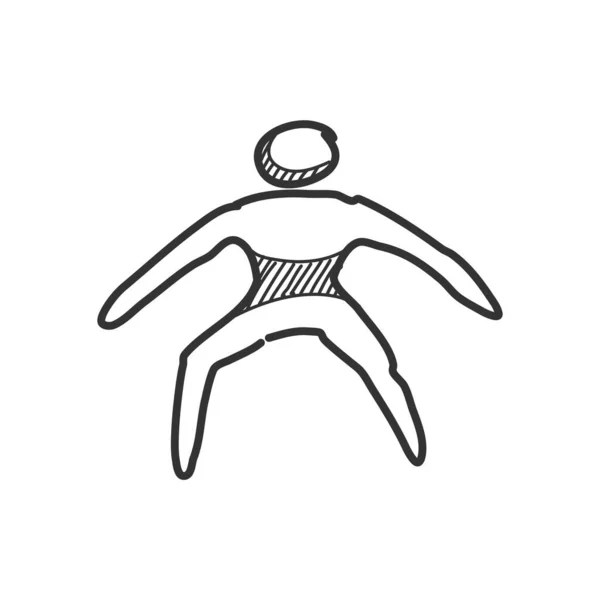Футболіст Іконки Ескізах Спортивна Футбольна Рука Намальована Каракулі — стоковий вектор