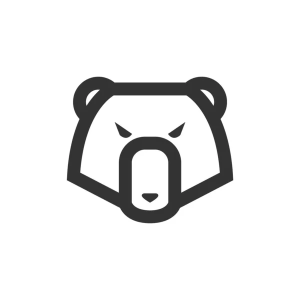 Bear Icon Thick Outline Style Black White Monochrome Vector Illustration — Stock Vector