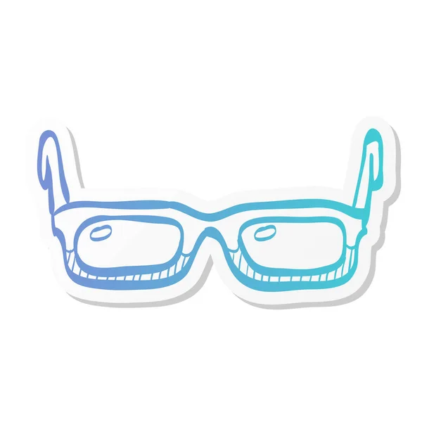Ikona Brýlí Stylu Samolepky Vidění Zařízení Transparentní Myopia Starší — Stockový vektor