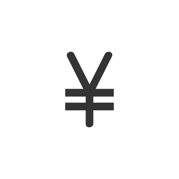 Japan Yen Symbol Icon Thick Outline Style Black White Monochrome — Stock Vector