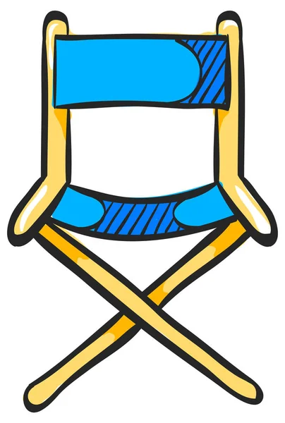 Movie Director Chair Icon Color Drawing Industry Entertainment Hollywood Cinema — Stock Vector