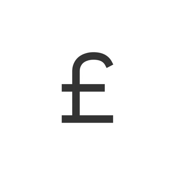 Pfund Sterling Symbol Symbol Dickem Outline Stil Schwarz Weiße Monochrome — Stockvektor