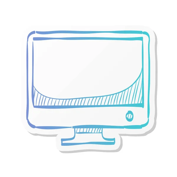 Icono Computadora Escritorio Estilo Color Pegatina Monitor Electrónico Oficina — Archivo Imágenes Vectoriales