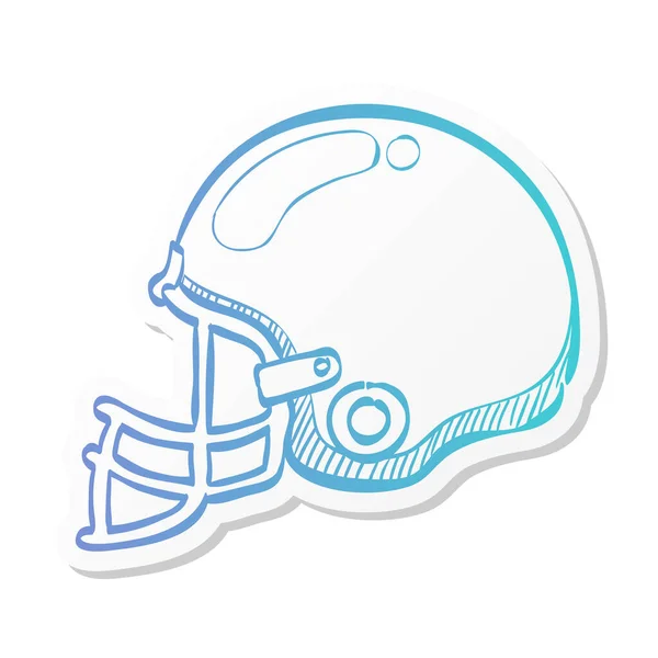 足球头盔图标在贴纸的颜色风格 运动美国中后卫保护 — 图库矢量图片