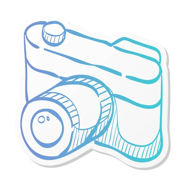 Icône Caméra Télémètre Dans Style Couleur Autocollant Photographie Numérique Objectif — Image vectorielle