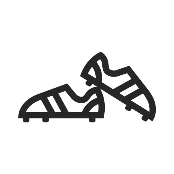 Chaussure Football Icône Dans Style Contour Épais Illustration Vectorielle Monochrome — Image vectorielle