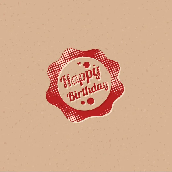 Birthday Cake Text Icon Halftone Style Grunge Background Vector Illustration — Stock Vector