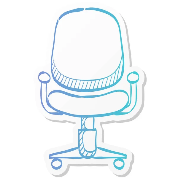 Bürostuhl Symbol Stickerfarbe Unternehmen Liefern Möbel Komfort Arbeit — Stockvektor