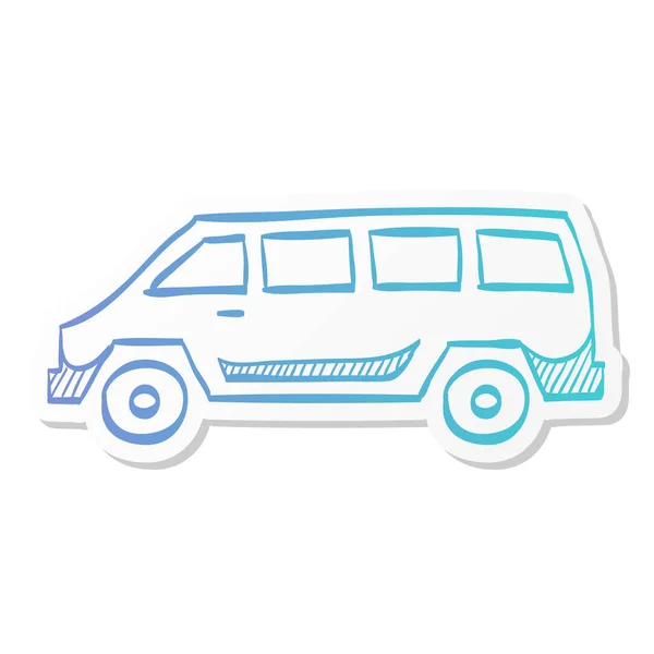 Иконка Автомобиля Стикере Цвета Автомобиль Доставки Фургона — стоковый вектор