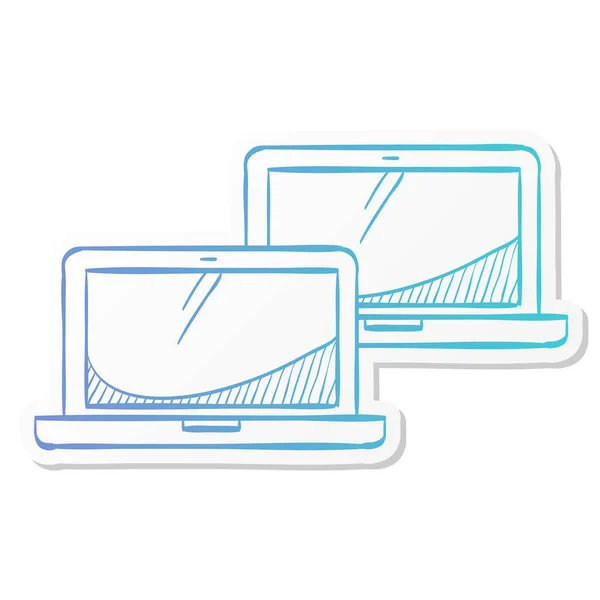 Reaptops Icon Sticker Color Style Подключение Компьютерной Сети Интернет Локальной — стоковый вектор