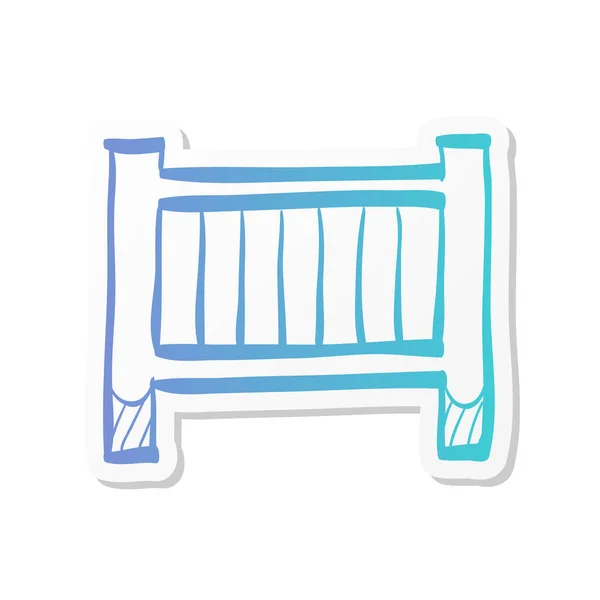 Babaágy Ikon Matrica Színű Stílusban Bútor Hálószoba Alvás Kényelem Biztonsági — Stock Vector