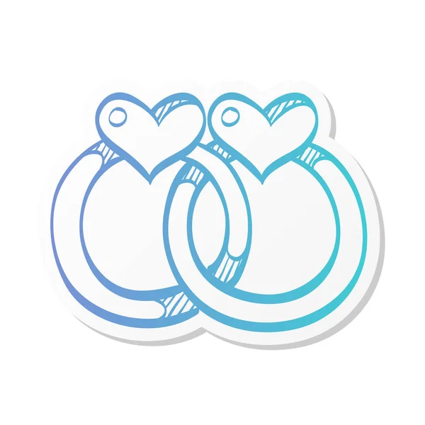 Icono Anillo Boda Estilo Color Pegatina — Vector de stock