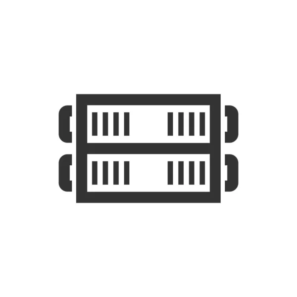 Server Rack Icon Thick Outline Style Black White Monochrome Vector — Stock Vector