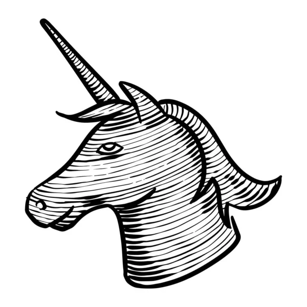 Tangan Ditarik Unicorn Vektor Gambar Hewan - Stok Vektor