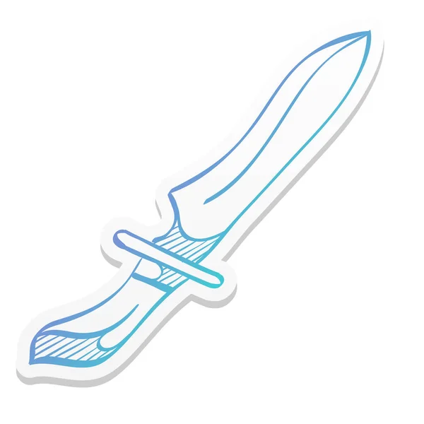 Knife Icon Sticker Color Style Weapon Assault Battle Danger Dagger — Stock Vector