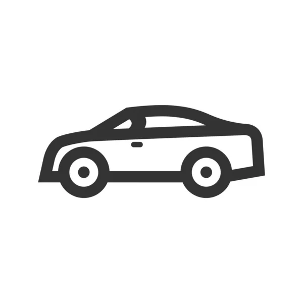 Car Icon Thick Outline Style Black White Monochrome Vector Illustration — Stock Vector