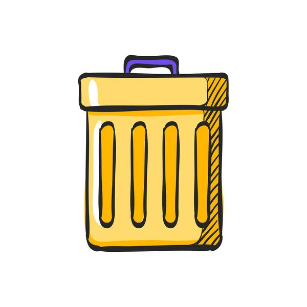 Recycle Trash Can Icon Color Drawing Environment Ecology Eco Friendly — Stock Vector