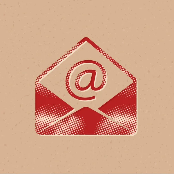 Email Icon Halftone Style Grunge Background Vector Illustration — Stock Vector