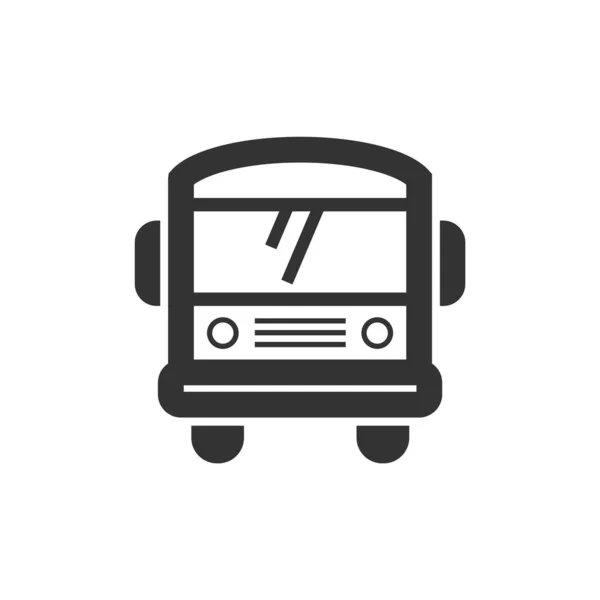 Значок Школьного Автобуса Толстом Очертании Черно Белая Монохромная Векторная Иллюстрация — стоковый вектор