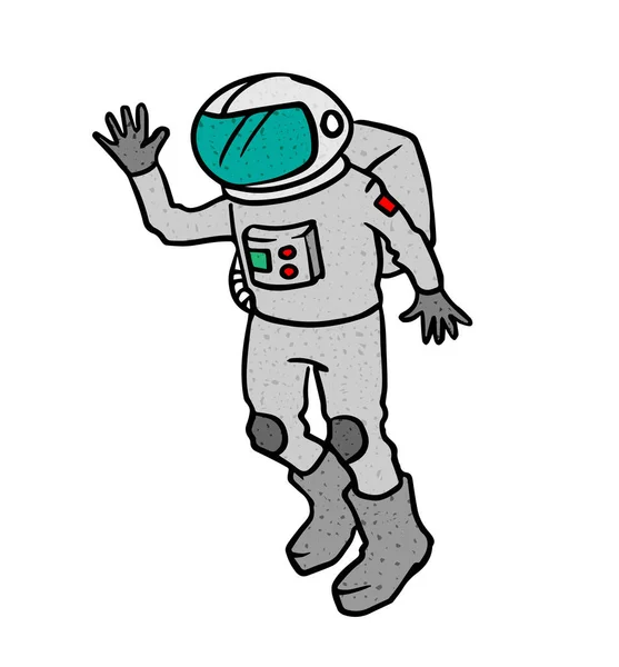 Astronautul Desenat Manual Schiță Ilustrație Vector — Vector de stoc