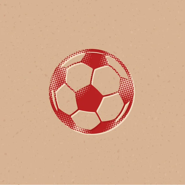 Icône Ballon Football Demi Teinte Illustration Vectorielle Fond Grunge — Image vectorielle