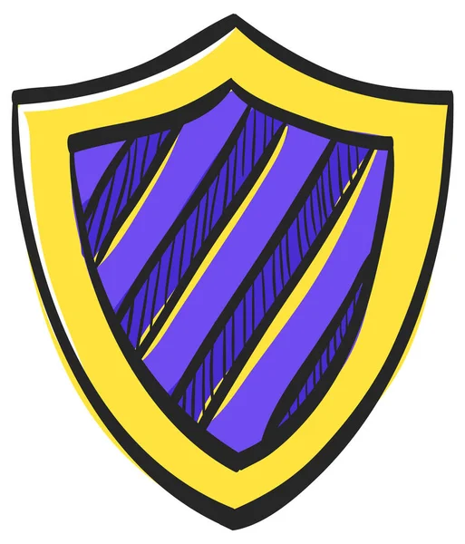 Значок Полосы Щита Цветном Рисунке Защита Безопасность Охрана Компьютерный Анахронизм — стоковый вектор