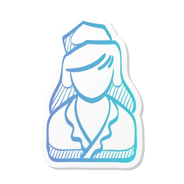 Stewardess Avatar Icoon Sticker Kleur Stijl Diensten Voor Stewardessen Luchtvaart — Stockvector
